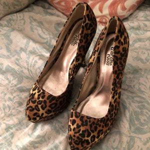 Charlotte Russe Leopard Print Platform Stilettos